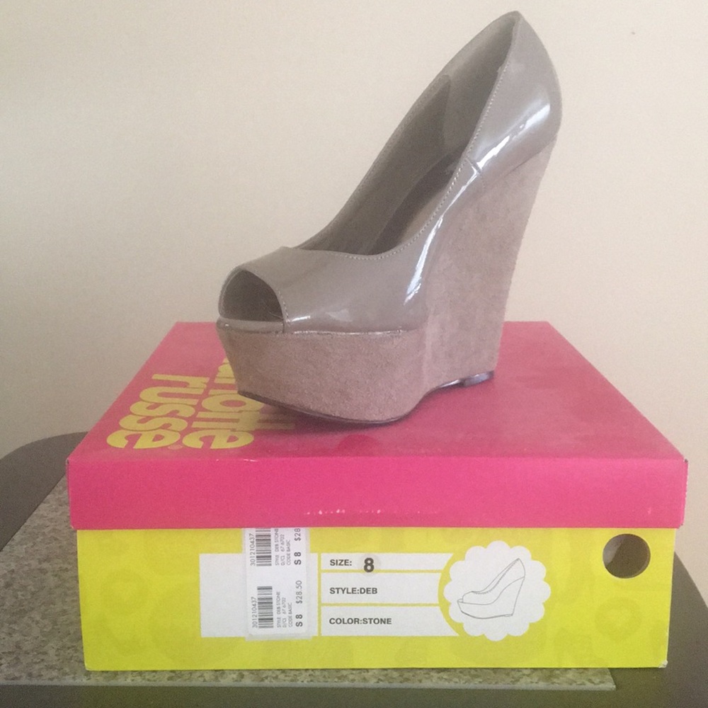 Brand New in Box Charlotte Russe Peeptoe Wedges
